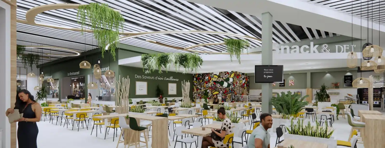 L'agréable Food Court de l'Hyper U Païta